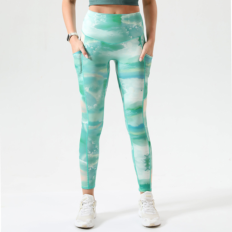 Custom Print Design Women Sports Scrunch Bum Tie Dye Yoga Leggings