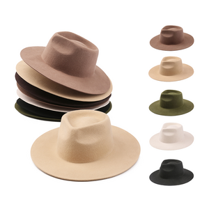 Linglong Custom 100% Australian Wool Felt Hat Body Stiff Wide Hat Wholesale Fedora Hard Brim Hats For Women