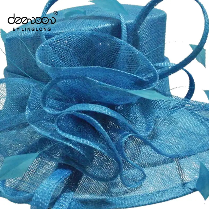 Wide Brim Sinamay Fascinator Ladies Kentucky Derby Church Hats Wholesale Philippe Sinamay Women Wedding Party Hat