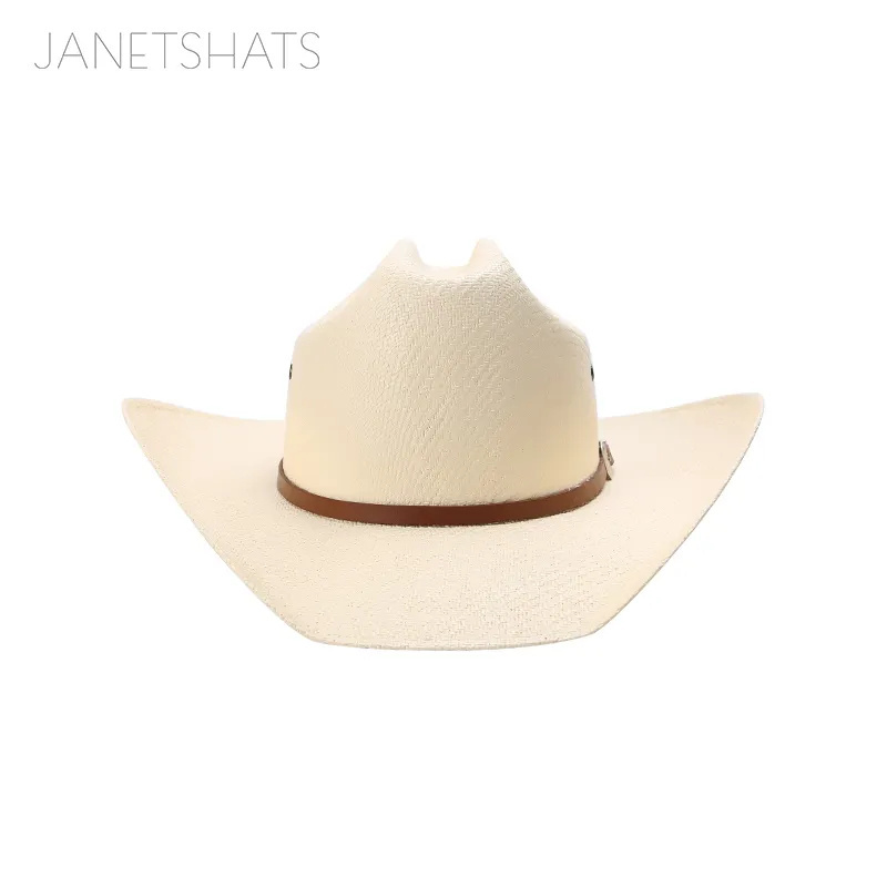 Linglong Summer Brown Chapeau Open Top Surf Wide Brim Beach Straw Unisex Cowboy Sombrero Summer Sun Bangora Paper Western Hat