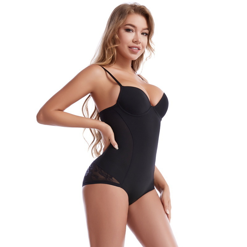 ODM/OEM hot lace shapewear body wrap bodysuit with bra support deep V Shapewear romper