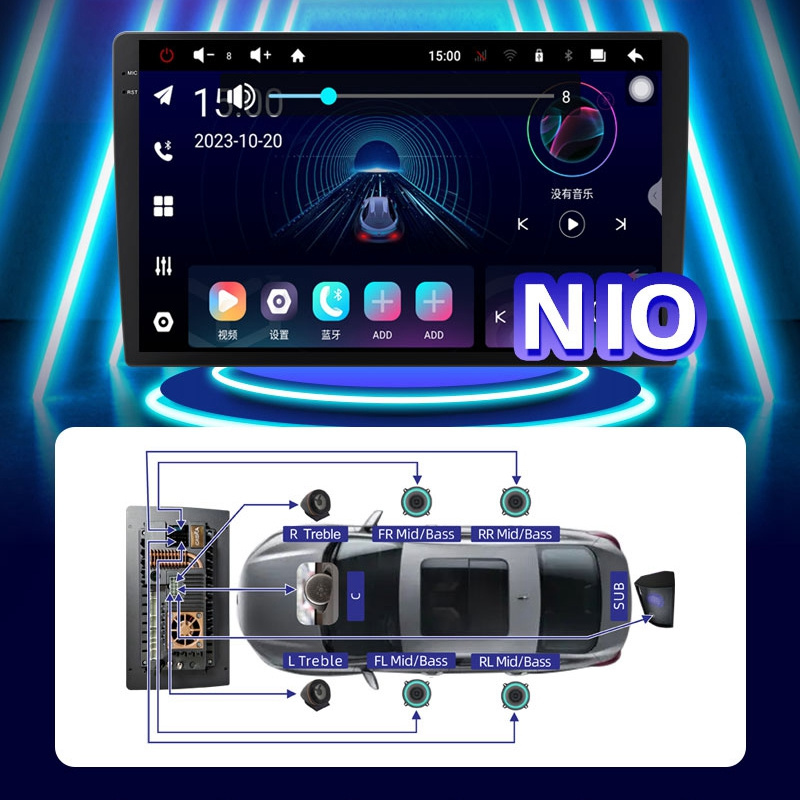 G10-G 8 channel professional grade tuning car android audio dual power amplifier car multimedia player