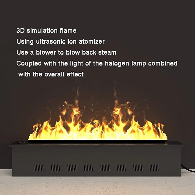 Support customization 700/800/1000mm fake flame water vapor fireplace electric 3d steam Led Atomizing Vapor Electric Fireplace