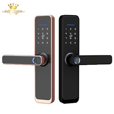 One grip open interior room wooden door fingerprint lock home password smart door lock anti-theft electronic lock