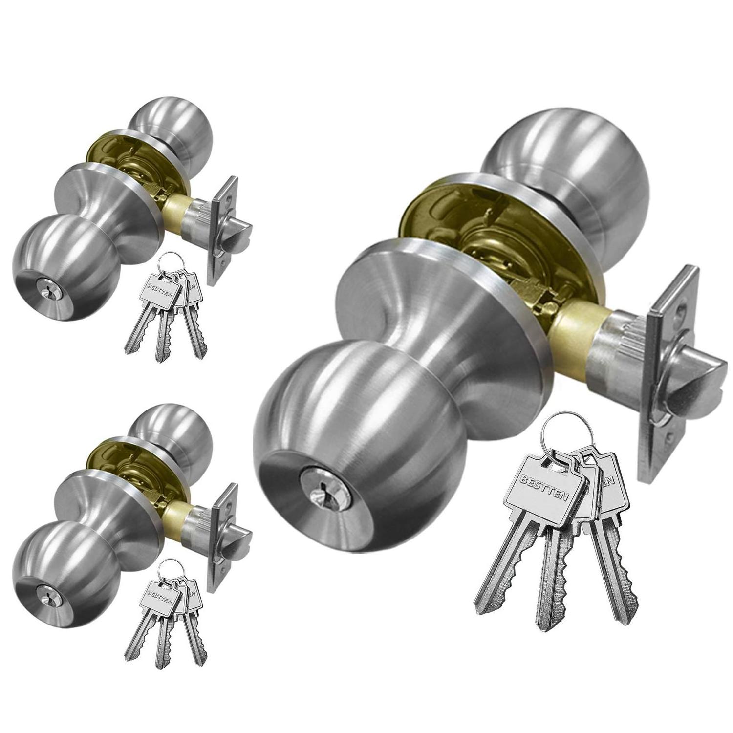 Residential Stainless steel double Entrance cylindrical tubular deadbolt door Knob lock handle set Sample Available