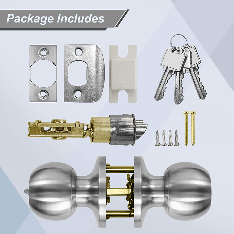 Residential Stainless steel double Entrance cylindrical tubular deadbolt door Knob lock handle set Sample Available