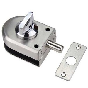 Glass door latch free hole bathroom floor lock stainless steel glass door lock