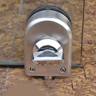 Glass door latch free hole bathroom floor lock stainless steel glass door lock