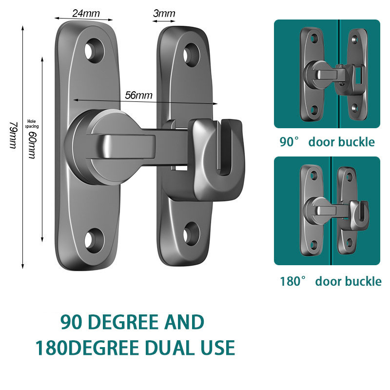 Aluminum alloy security sliding door window latch Nail-free installation portable child protection barn  door lock