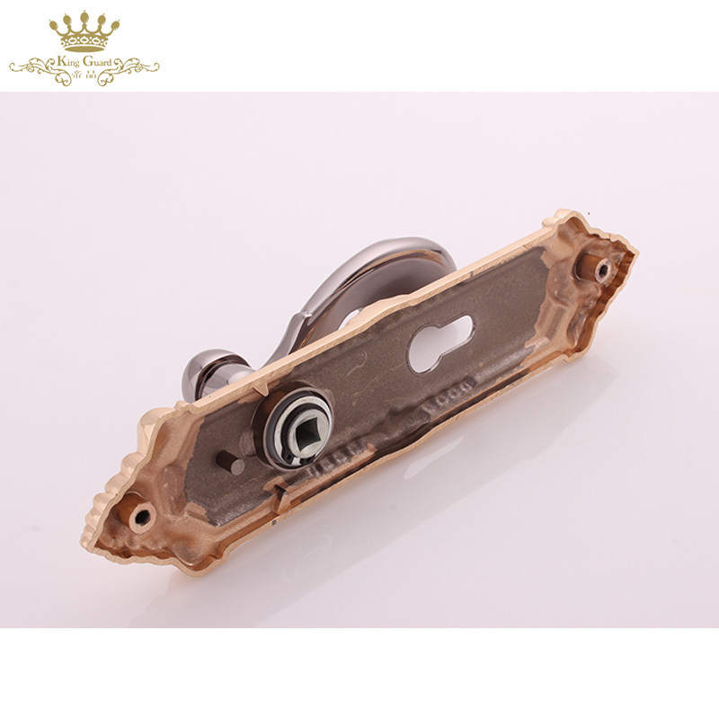 Golden plated mortise door handle luxury bedroom door handle household wooden door lock