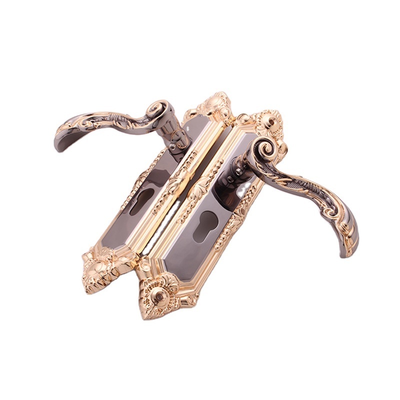 Golden plated mortise door handle luxury bedroom door handle household wooden door lock