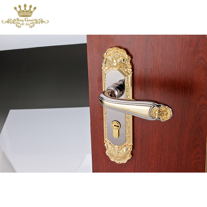 New design golden plated door handle for interior door light luxury bedroom door lock