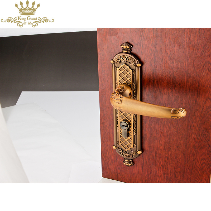 Cheap modern toilet door handle security wooden door handle household bedroom door handle lock