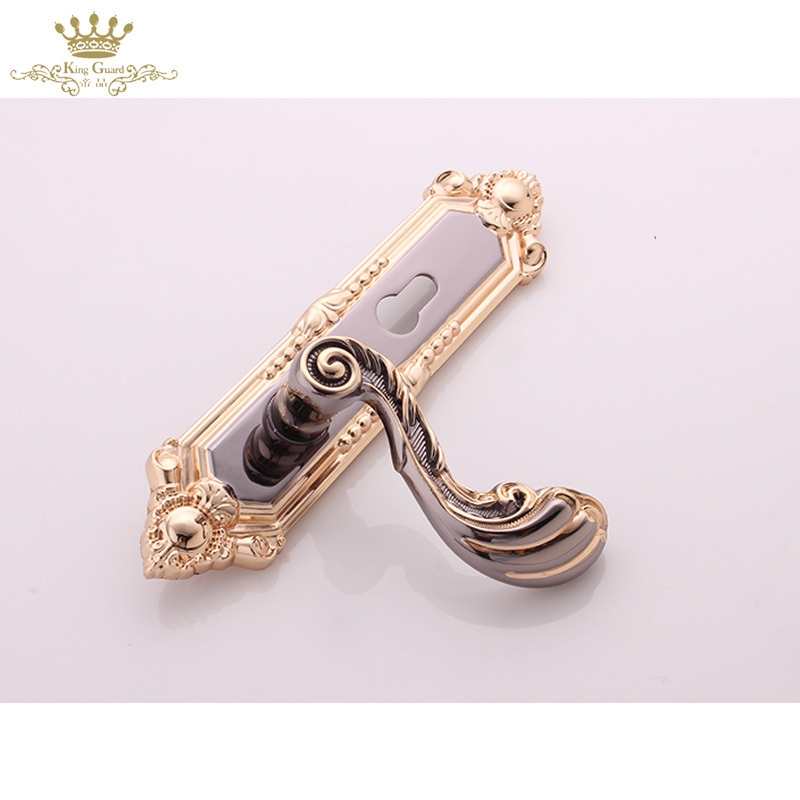 Golden plated mortise door handle luxury bedroom door handle household wooden door lock