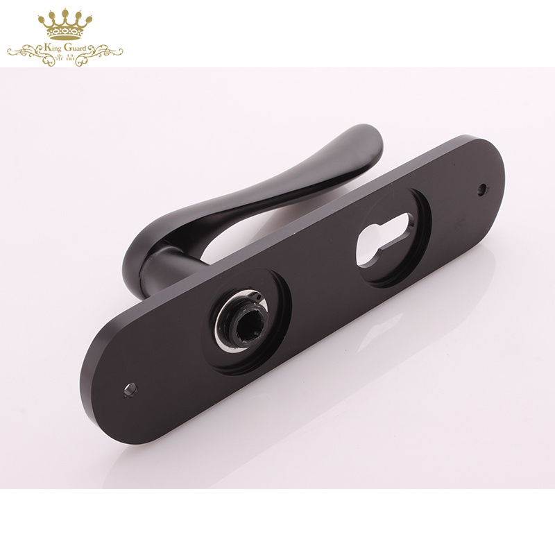 high quality door lock for house New design wood door hardware handles classic black aluminum door handle lock set