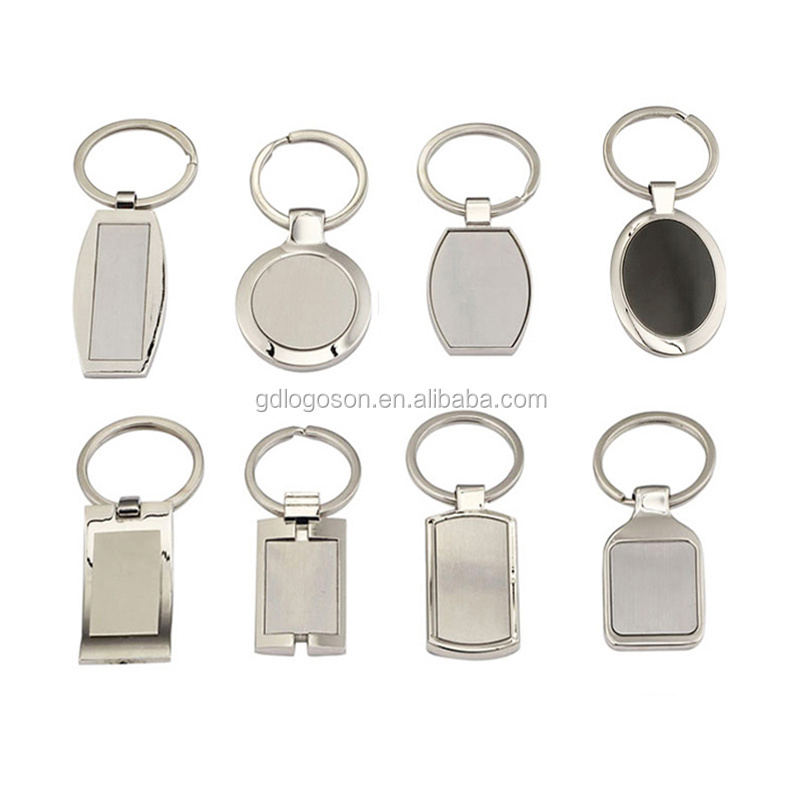 Factory Custom Keychains in Bulk Free Sample Own Promotional Logo Rectangle Cheap Round Blank Metal Keychain