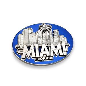 Manufacturer Enamel Beach Customized Souvenir Refrigerator Magnet Custom Design Florida Miami Metal Fridge Magnet