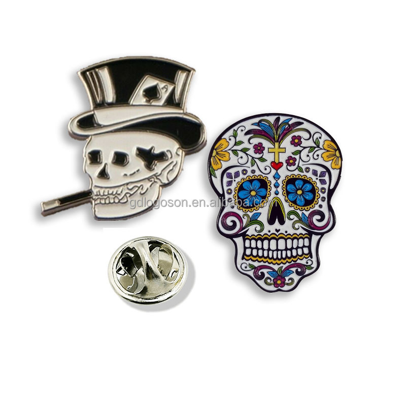 Metal Skull Pin Badge Metal Enamel Pins Sugar Skull Souvenir Gift Pin Badge Magnet