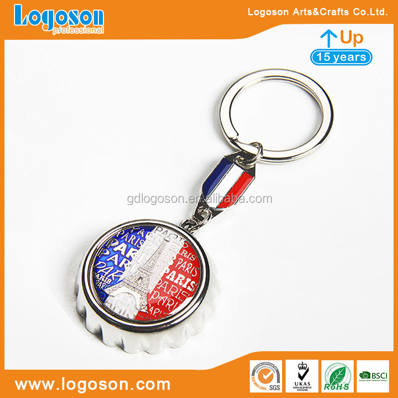 CUSTOM Manufacter/3d Paris Eiffel Tower/Bottle Opener Keyring/Double Sided Souvenir Keychains Paris Key Chain