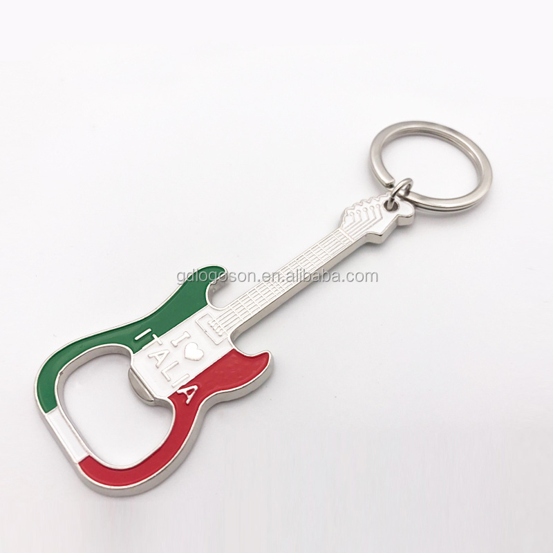 Wholesale souvenirs Norway style enamel fridge magnet beer opener metal guitar shaped bottle opener