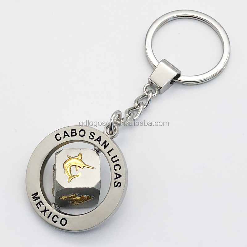 Cabo San Lucas Mexico Scenery Keyring Matt Nickel Dice Cube Custom Chaveiro Souvenir Keychain