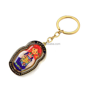 2D Golden Matryoshka Key Chain Traditional Matryoshka Keychain Russia Matreshka Keychain Russian Doll Souvenirs