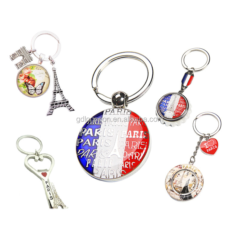 CUSTOM Manufacter/3d Paris Eiffel Tower/Bottle Opener Keyring/Double Sided Souvenir Keychains Paris Key Chain