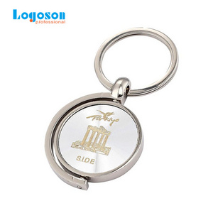 Business Logo Customization Souvenir Keyrings Wholesale Metal Keychains Custom Spinning Keychain