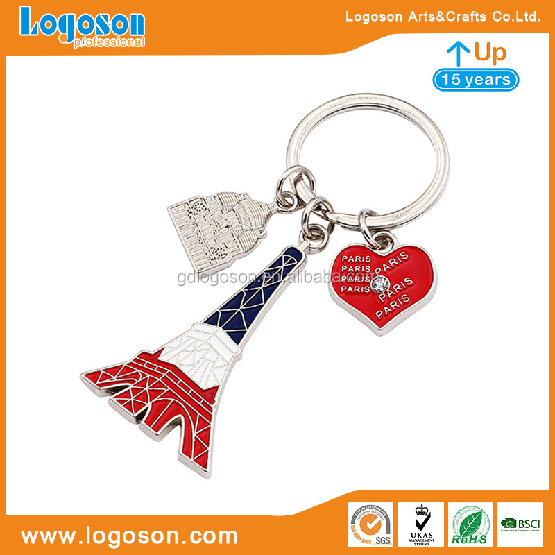 CUSTOM Manufacter/3d Paris Eiffel Tower/Bottle Opener Keyring/Double Sided Souvenir Keychains Paris Key Chain