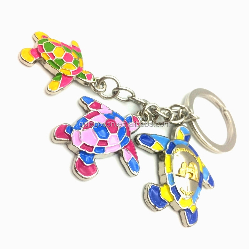 Wholesale Souvenirs Premium Animal Sea Turtles Keyrings/Keychain Enamel Metal Dangles Turtle Keychains