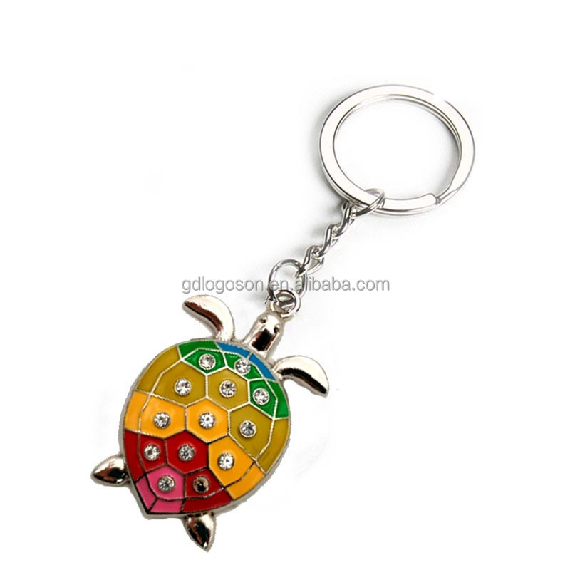 Wholesale Customized Beach Sea Souvenirs Florida 3D Tortoise Shape Animals Keyring Metal Custom Turtle Keychain