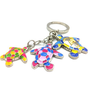 Wholesale Souvenirs Premium Animal Sea Turtles Keyrings/Keychain Enamel Metal Dangles Turtle Keychains