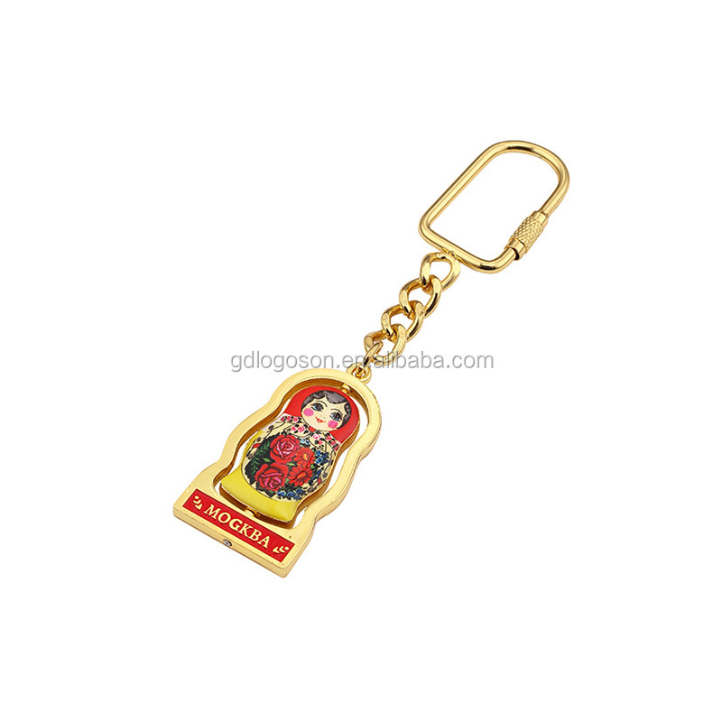 2D Golden Matryoshka Key Chain Traditional Matryoshka Keychain Russia Matreshka Keychain Russian Doll Souvenirs