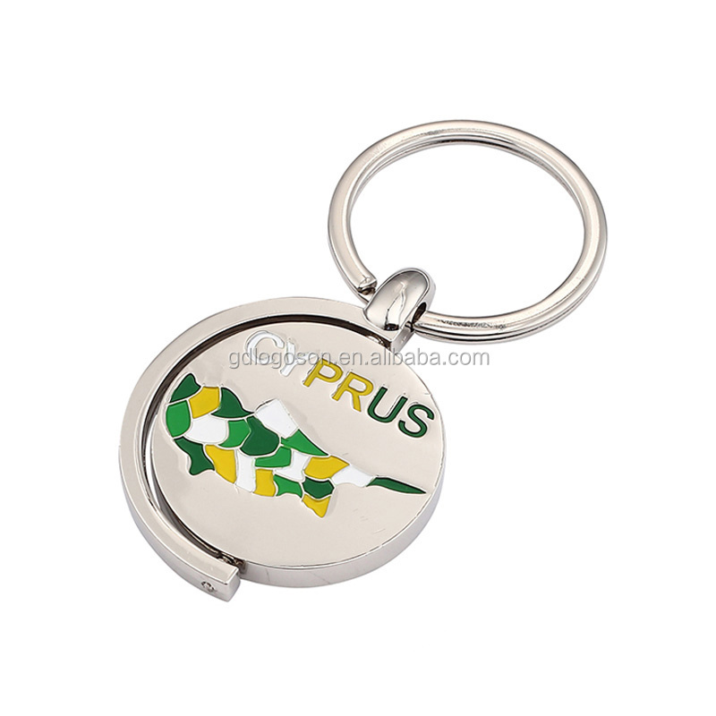 Business Logo Customization Souvenir Keyrings Wholesale Metal Keychains Custom Spinning Keychain