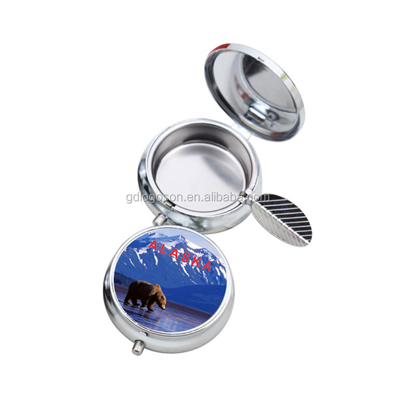 High Quality Stainless Steel Alaska Souvenirs Portable Mini Pocket Alaska Ashtray