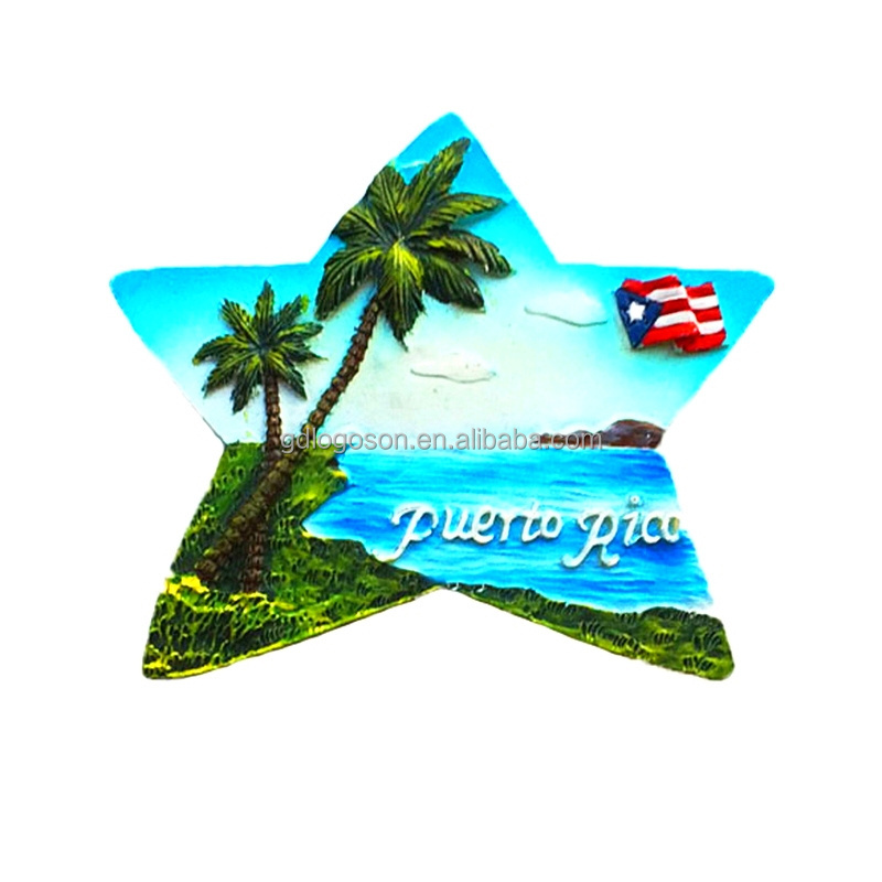 Wholesale Caribbean Custom San Juan Puerto Rico Souvenir Refrigerator Magnet Customized 3D Resin Fridge Magnets