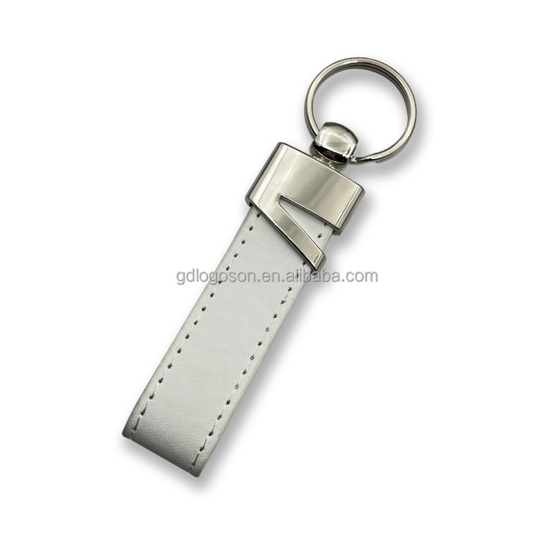 Wholesale handmade leather keyring cheap blank lanyard custom key holder