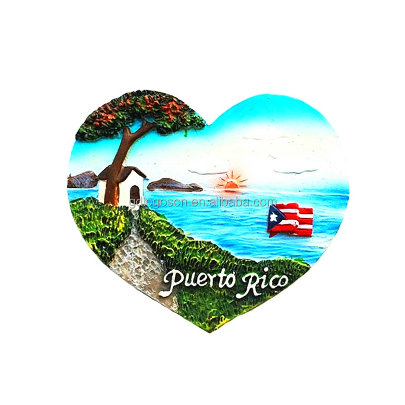 Wholesale Caribbean Custom San Juan Puerto Rico Souvenir Refrigerator Magnet Customized 3D Resin Fridge Magnets