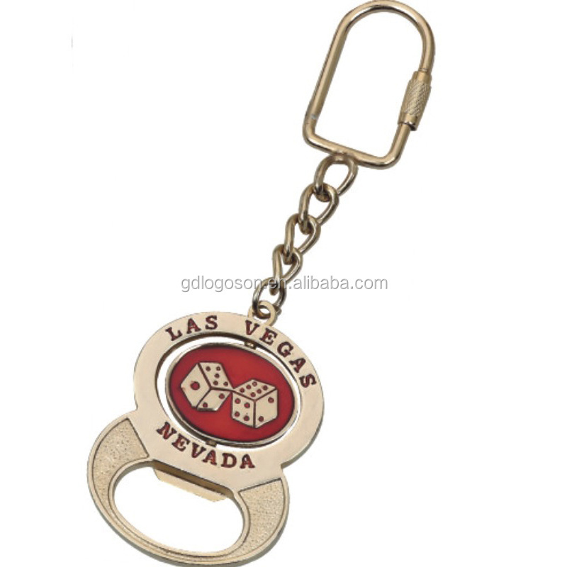 Nevada Personalized Key Chains Las Vegas Casino Gold Plating Spinner Keychain Epoxy Coating Poker Playing Card Key Holder