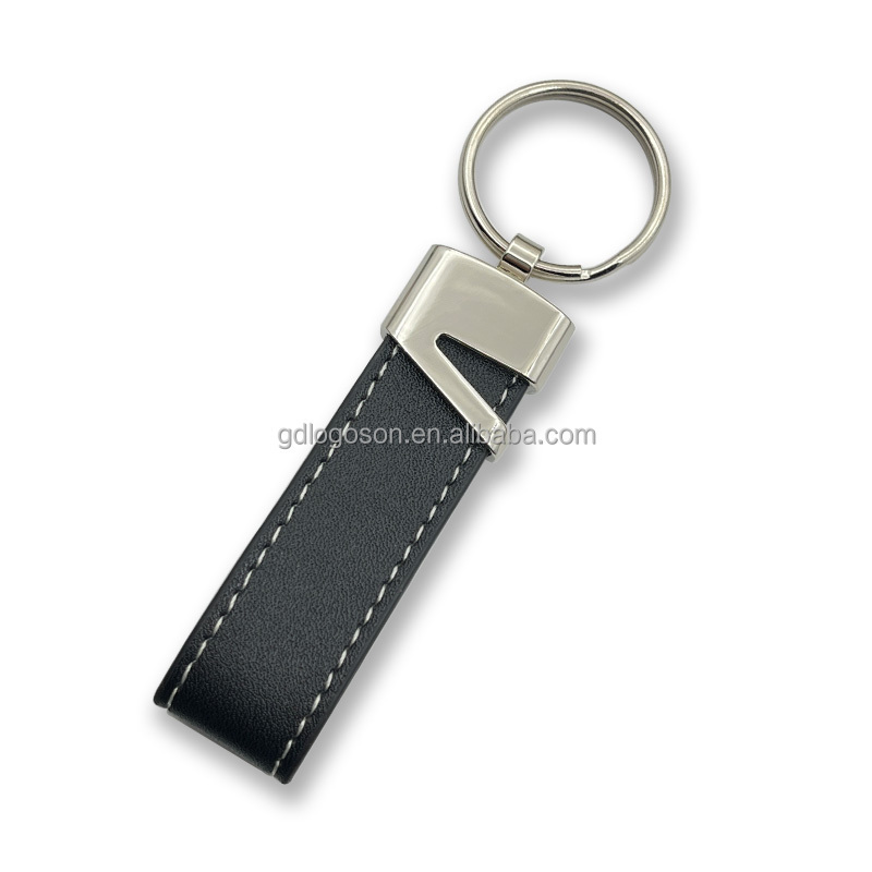 Wholesale handmade leather keyring cheap blank lanyard custom key holder