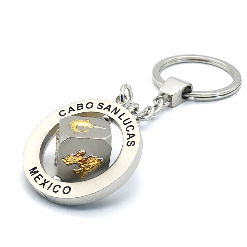 Cabo San Lucas Mexico Scenery Keyring Matt Nickel Dice Cube Custom Chaveiro Souvenir Keychain