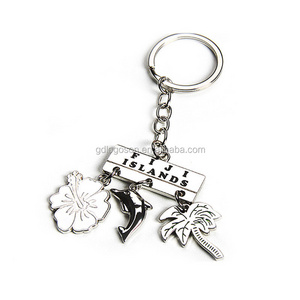 Custom Fiji Island Orchid Dolphin Pendant Beach Souvenirs Key Chains Fiji Keychains