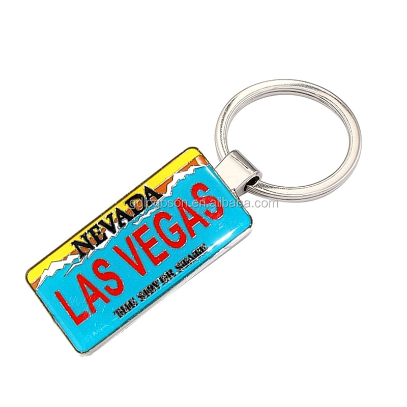 Nevada Personalized Key Chains Las Vegas Casino Gold Plating Spinner Keychain Epoxy Coating Poker Playing Card Key Holder