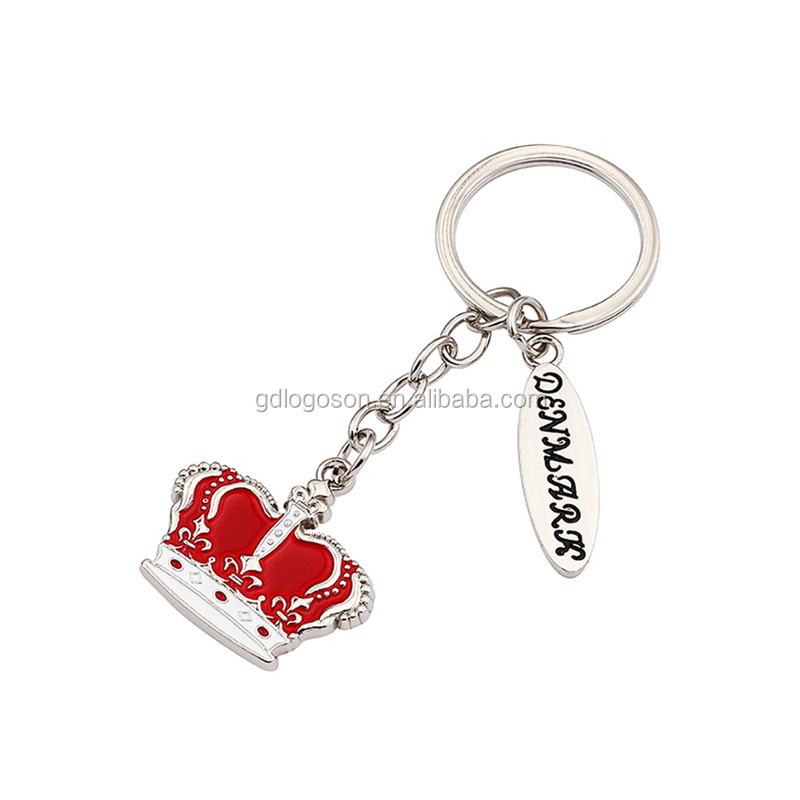 Souvenir Denmark Keyring Charm Top Quality Metal Craft Custom Crown Keychain