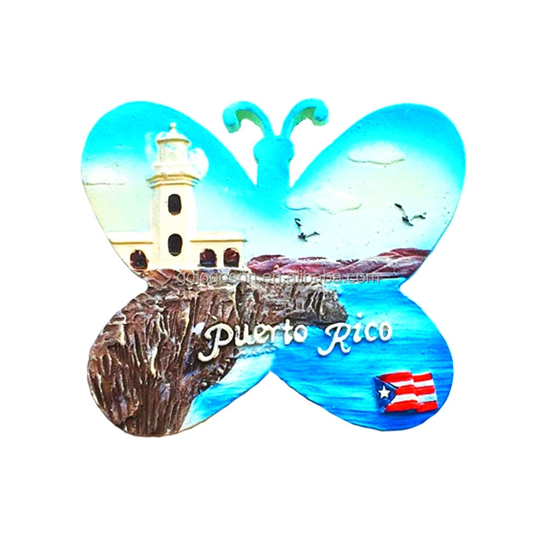 Wholesale Caribbean Custom San Juan Puerto Rico Souvenir Refrigerator Magnet Customized 3D Resin Fridge Magnets