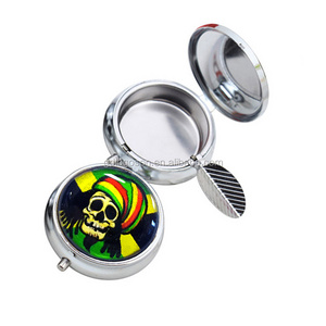 Cheap Jamaica Flag Sugar Skull Souvenir Jamaican Reusable Pocket Ashtray Compact Ashtrays