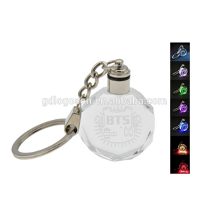 3D Laser Gifts Personalized Crystal Light up Crystal Key Chain Personalized Crystal Keychain