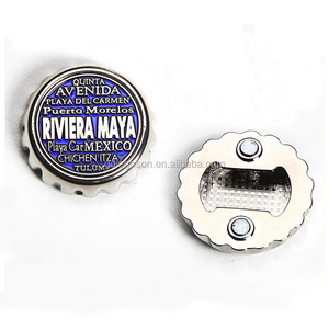 Custom Vintage Engrave Bottle Cap Fridge Magnet Riviera Maya Travel Souvenirs Magnet Beer Cap Bottle Opener