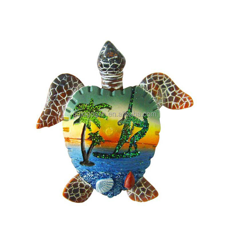 Beautiful Beach Gifts Palm Tree Resin Sea Turtle Decorative Figurines Shell Starfish Turtle Sea Resin Fridge Magnet Souvenirs