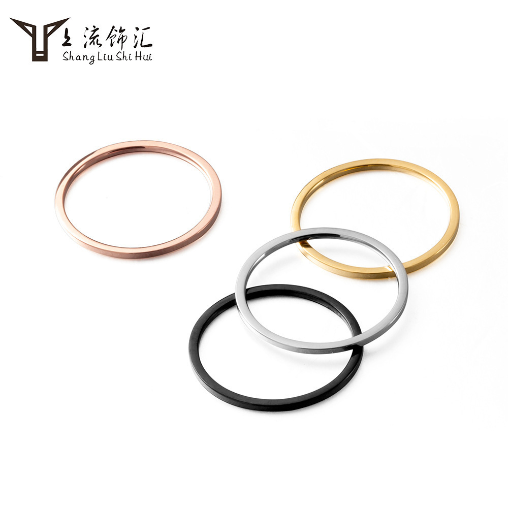 Craft Wolf Explosion models simple and very thin fashion wild couples ring female models smooth titanium steel section ring